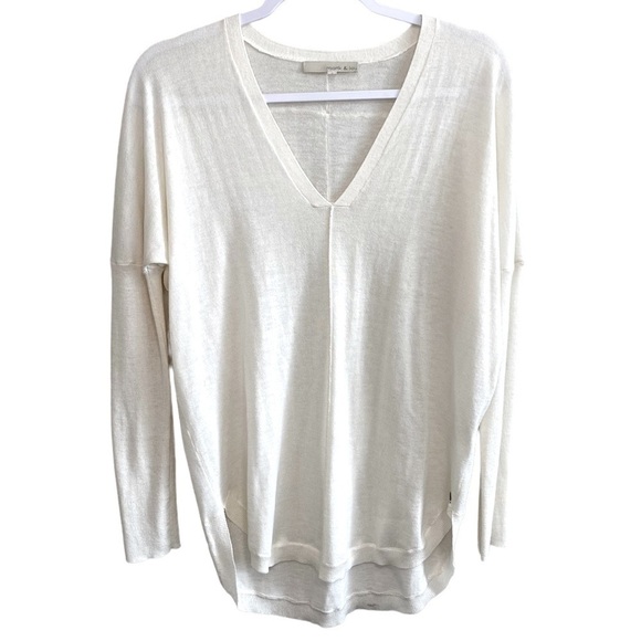 Monk & Lou Sweaters - Monk & Lou - Cream Merino Wool Oversized Knit Sweater - Size Medium